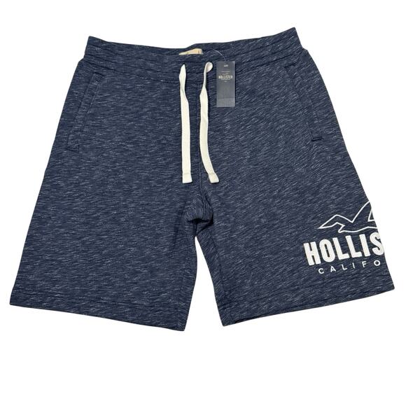 Hollister Shorts Mens Large Soft Fleece Pull On Shorts Spellout Logo New - Picture 1 of 5